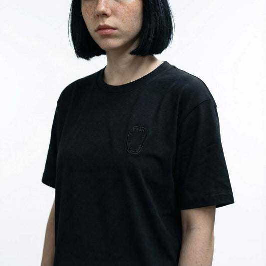 Czarna Koszulka Oversize z Nadrukiem LIFE IS OUR HOST