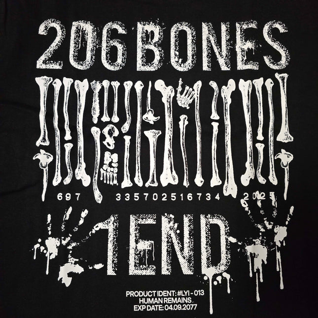 Black Oversize T-Shirt + Tote Bag "206 BONES 1 END" Bundle