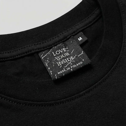 Czarna Koszulka Oversize z Nadrukiem „206 BONES 1 END”