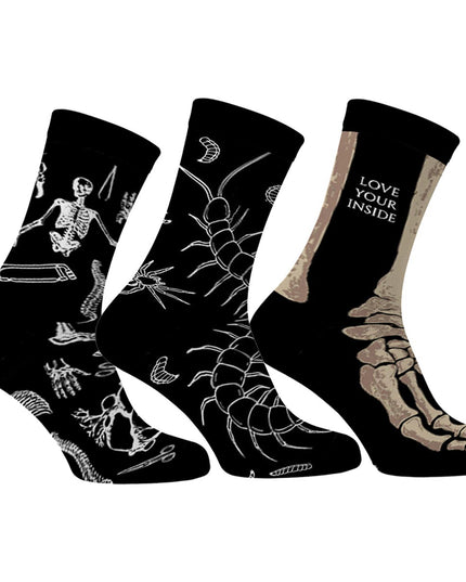 Zestaw Skarpet 3 Pary: Kości, Ryciny Anatomiczne, Wij