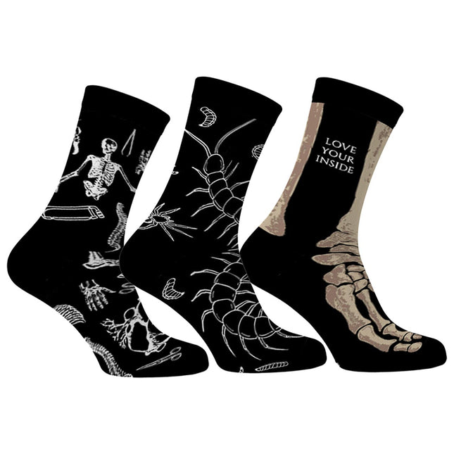 Zestaw Skarpet 3 Pary: Kości, Ryciny Anatomiczne, Wij