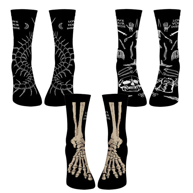 Zestaw Skarpet 3 Pary: Kości, Ryciny Anatomiczne, Wij