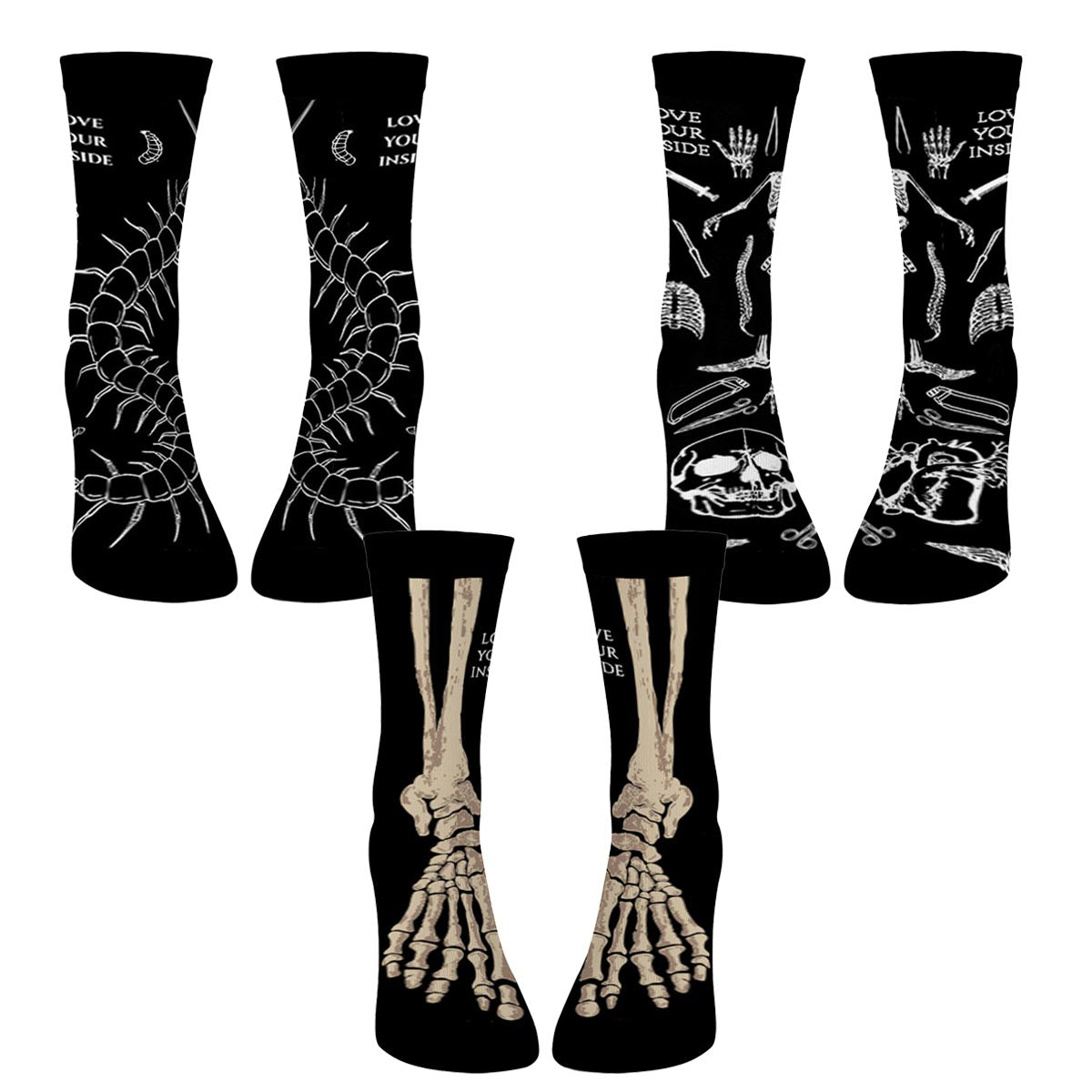 Zestaw Skarpet "Wij" + "Ryciny Anatomiczne" + "Kości" - Love Your Inside