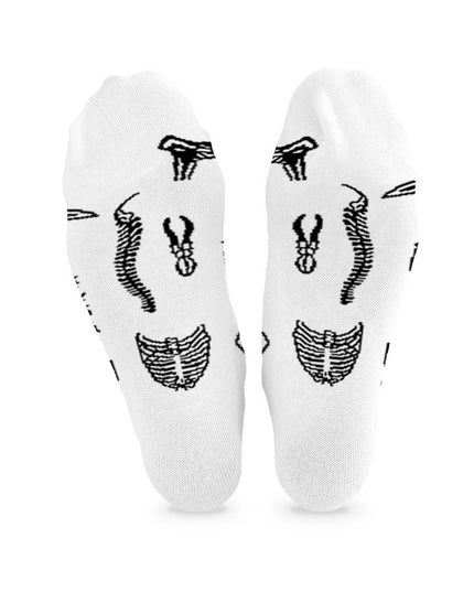 Białe długie skarpety z rycinami anatomicznymi - podeszwa z wzorem klatki piersiowej i kręgosłupa, Love Your Inside