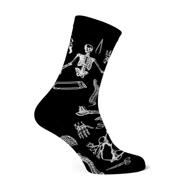 Skarpety długie bawełniane unisex z rycinami anatomicznymi. 
- Widok z boku
